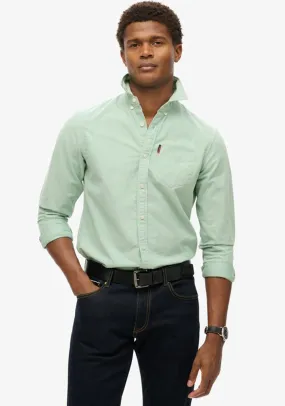 Superdry Cotton Oxford Shirt, Sage Green