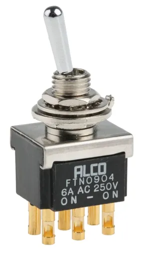 TE Connectivity Toggle Switch, Panel Mount, On-On, DPDT, Solder Terminal, 250V